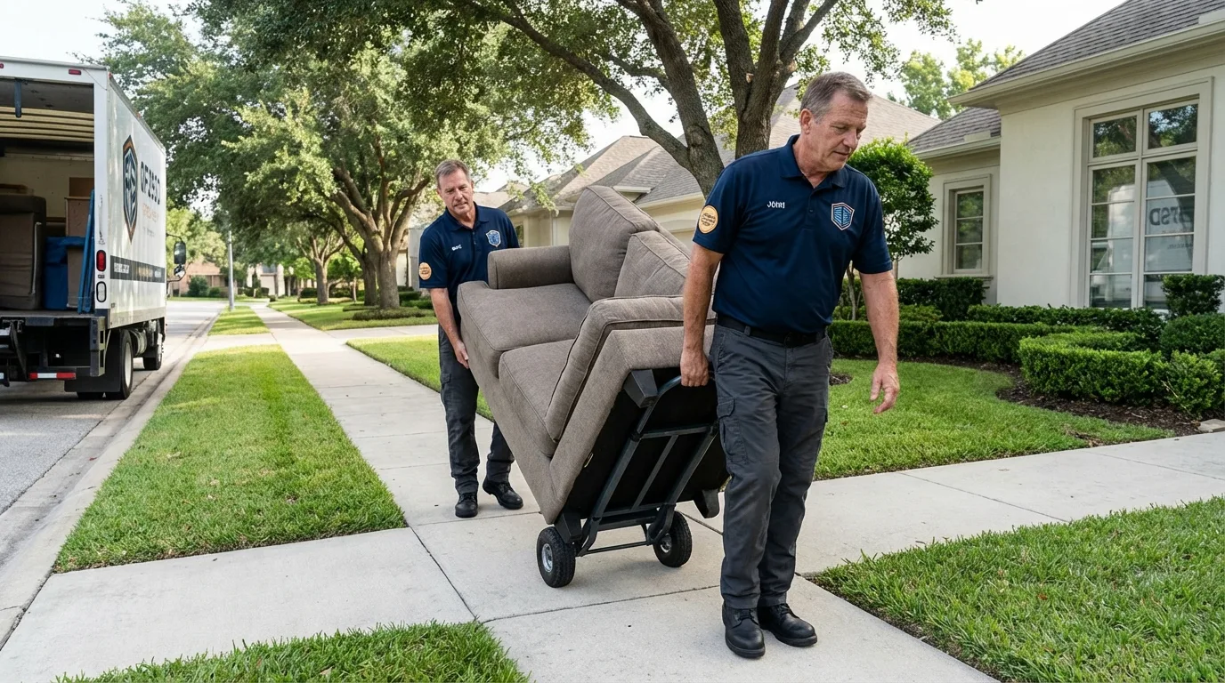 Local residential moving crew loading furniture in Nyack, NY
